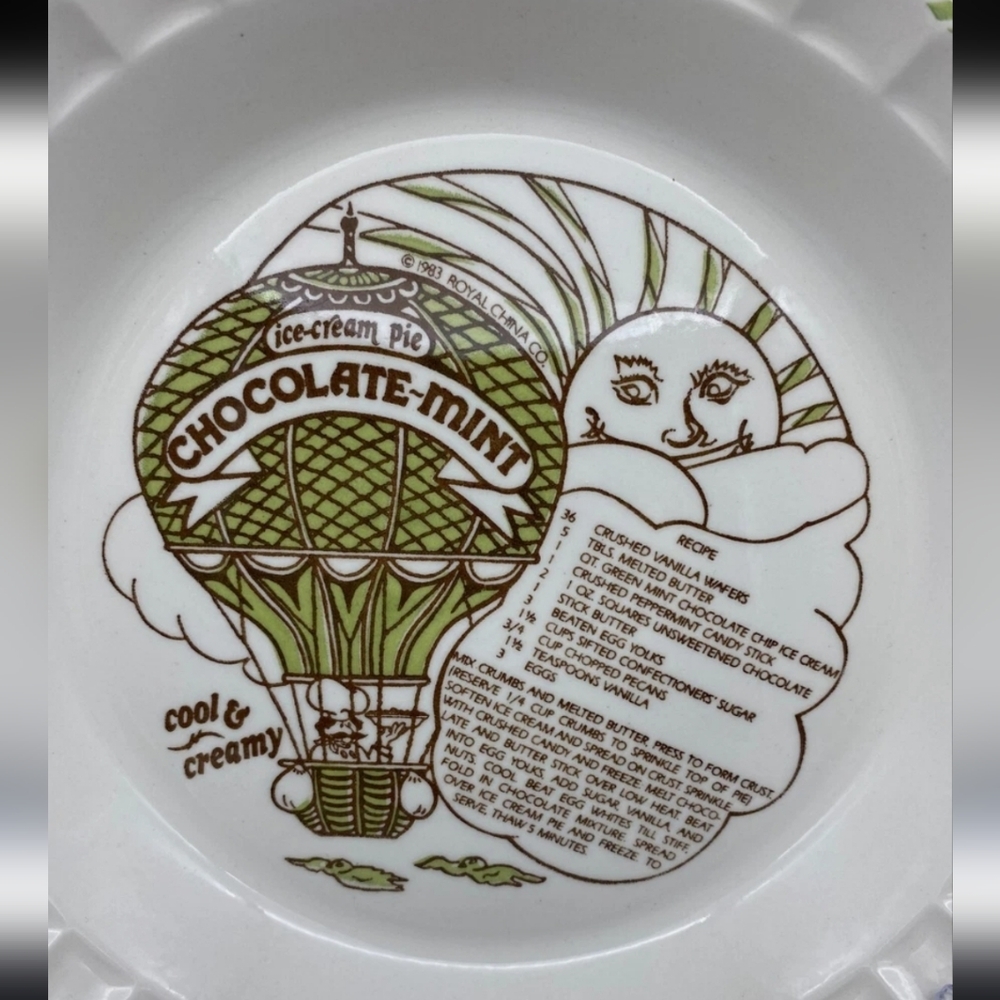 Vintage Rare Chocolate Mint Ice Cream Pie Plate - Picture 3 of 9